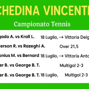 Schedina Vincente – Campionato Tennis 18/07/2025