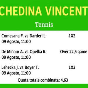 Schedina Vincente – ATP 09/08/2025