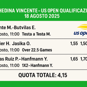 Schedina Vincente – US Open Qualificazioni 18 Agosto 2025