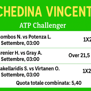 Schedina Vincente – ATP Challenger 4 Settembre 2025