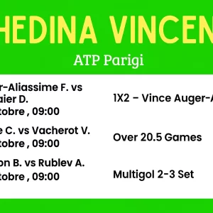 Schedina Vincente – ATP Paris 30 ottobre 2025